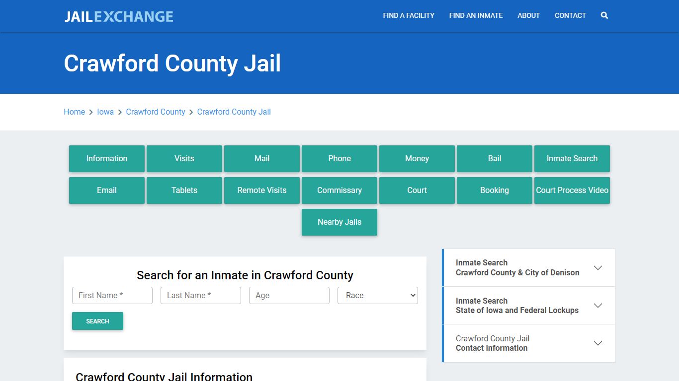 Crawford County Jail Roster Lookup, IA, Inmate Search