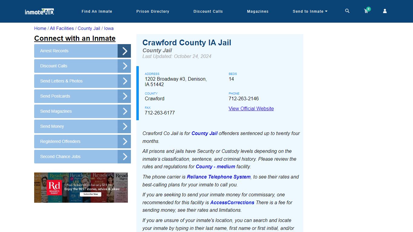 Crawford County IA Jail - Inmate Locator